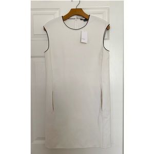 Vince Leather Piped Shift Dress Size XS